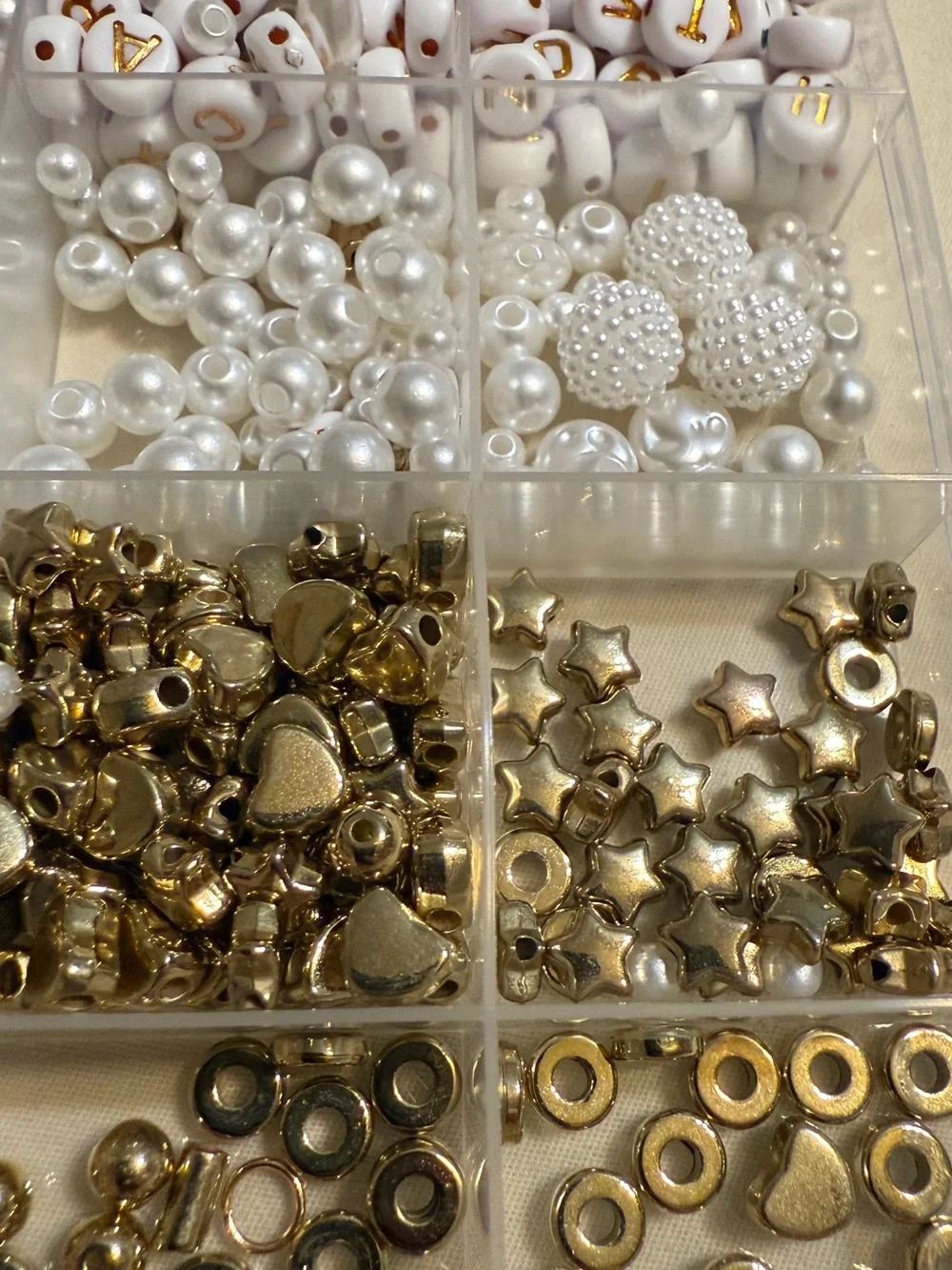 Matte seed beads, 24 count, frosted 3 mm small & letters, hearts, stars and more